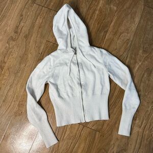 White Zip-Up Hoodie